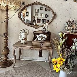 Vintage Telefonluk ve Ayna Takımı