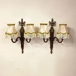 Çift Fransız Bronz Aydınlatma